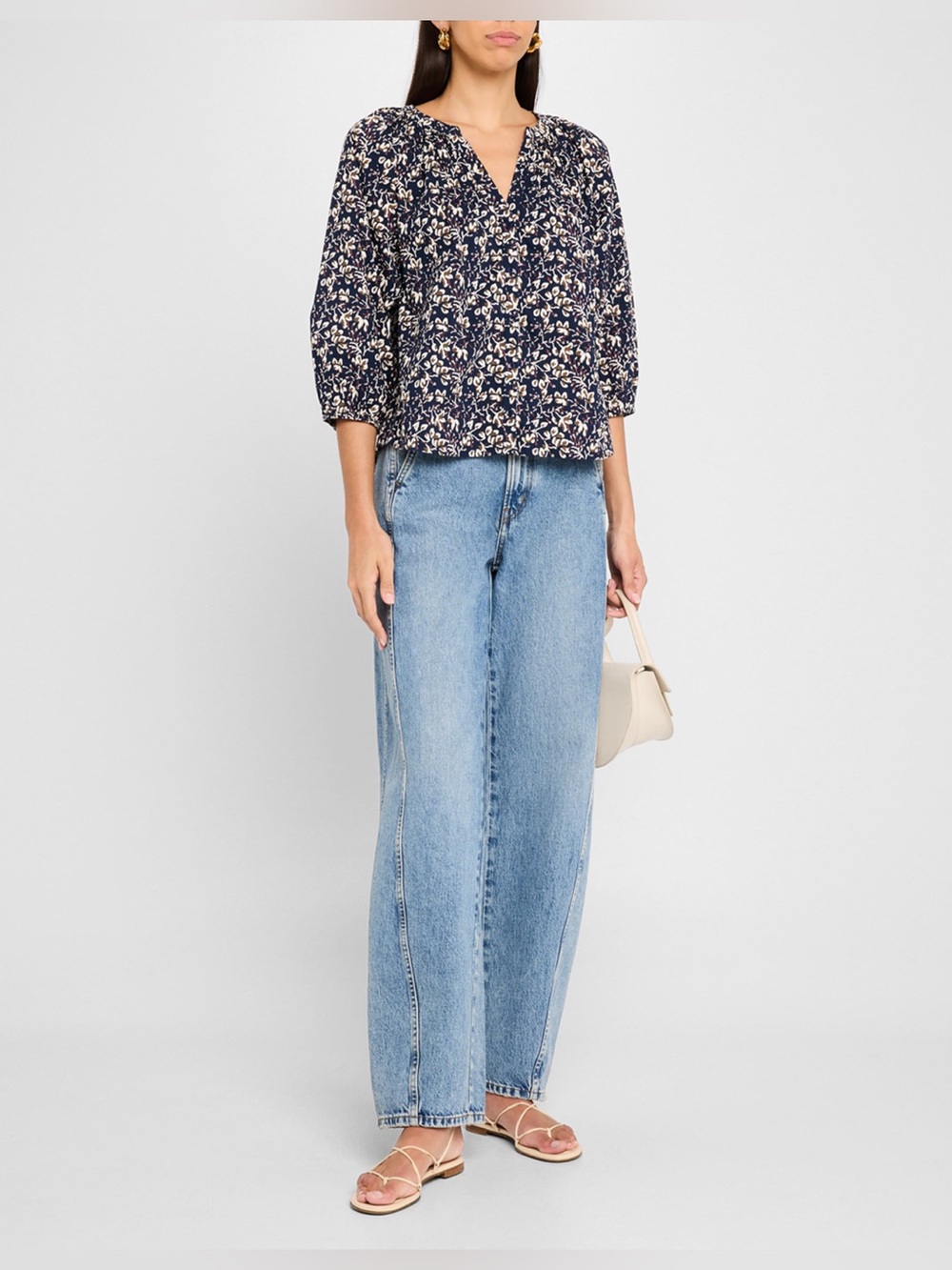 Apiece Apart Meridian High-Waist Wide Leg Slouchy Women Jeans in Austin Wash 28